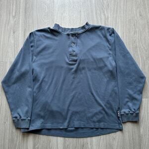 SCOTTeVEST Sev Tech Long Sleeve 1/4 Button Up Blue Size Large